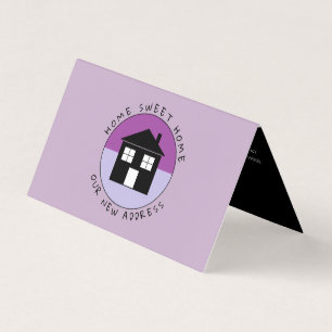 Lila House-Logotyp, byte av Adress-kort Visitkort