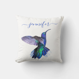 Lila Hummingbird i flygplanet Personlig Namn Kudde