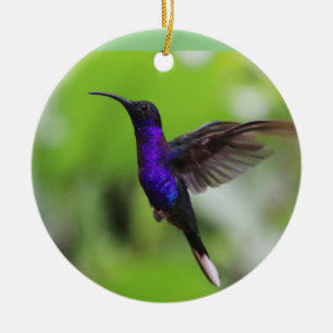 Lila hummingbird-julprydnad julgransprydnad keramik