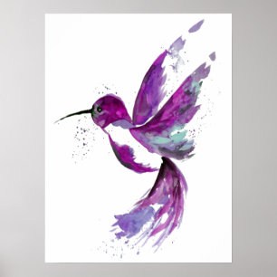 Lila Hummingbird Poster
