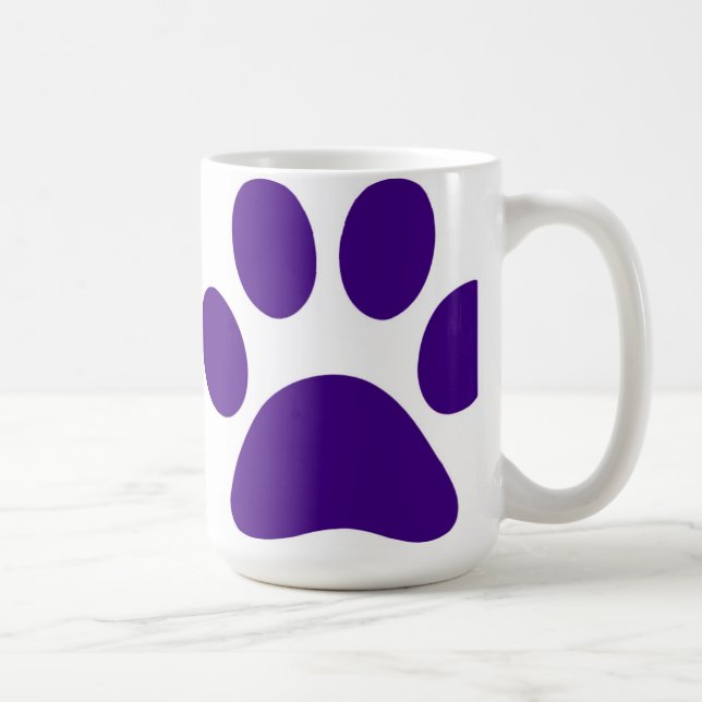 Lila Hund Paw Print Anpassade Kaffe koppar (Höger)