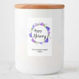 Lila Hyacinekur nyår Lycklig Noroz Mat Etikett