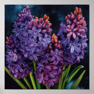 Lila Hyacint Flower Art Print Poster