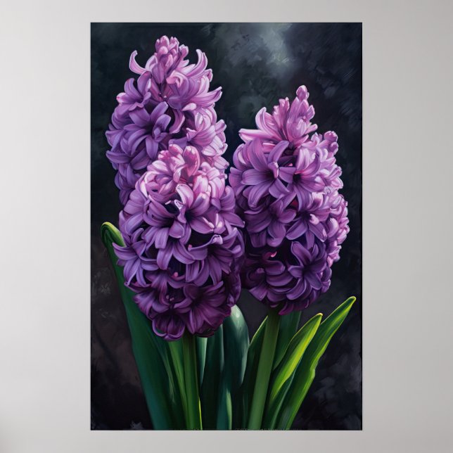 Lila Hyacint Flower Art Print Poster (Framsidan)