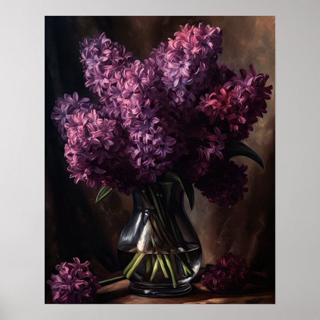 Lila Hyacint Flowers Art Print Poster (Framsidan)