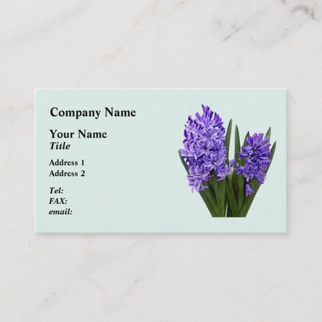 Lila Hyacinth Duo Visitkort (Framsida)