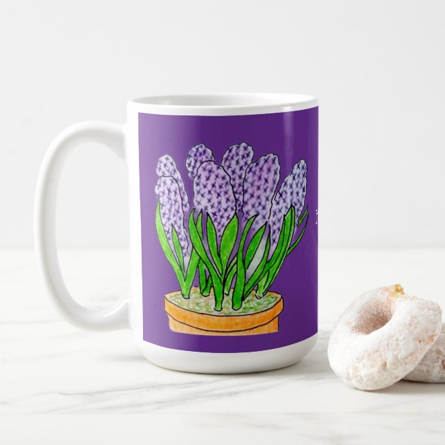 Lila Hyacinths Lila i PlanterRoyalet Kaffemugg (Med munk)