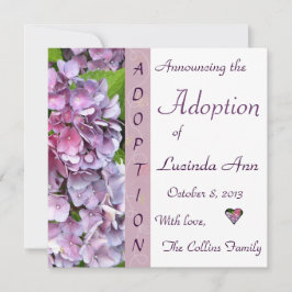 Lila Hydrangea Adoption Anteckning Meddelande