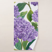 Lila Hydrangea Akvarell Blommig Kust