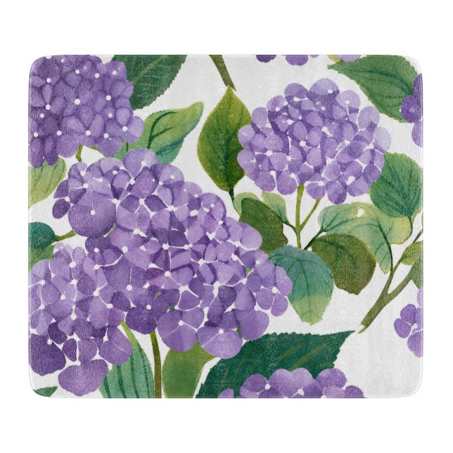 Lila Hydrangea Akvarell Blommig Kust (Framsidan)