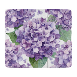 Lila Hydrangea Akvarell Blommig Lavendel Blomning