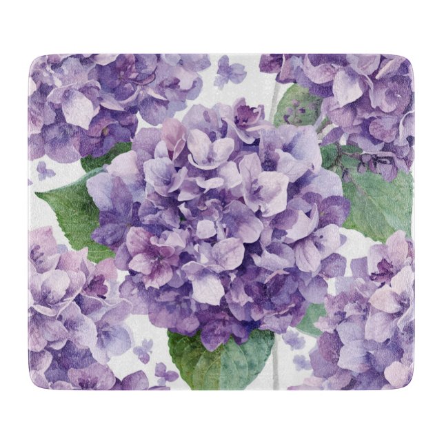 Lila Hydrangea Akvarell Blommig Lavendel Blomning  (Framsidan)