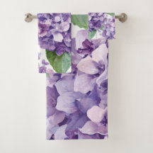 Lila Hydrangea Akvarell Blommig Lavendel Blomning
