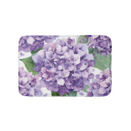 Lila Hydrangea Akvarell Blommig Lavendel Blomning Badrumsmatta