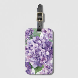 Lila Hydrangea Akvarell Blommig Lavendel Blomning Bagagebricka