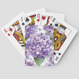 Lila Hydrangea Akvarell Blommig Lavendel Blomning Casinokort
