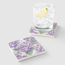 Lila Hydrangea Akvarell Blommig Lavendel Blomning