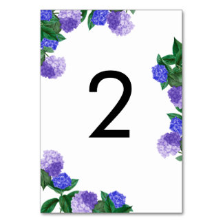 Lila Hydrangea Blommig Grönska Modern Bröllop Bordsnummer