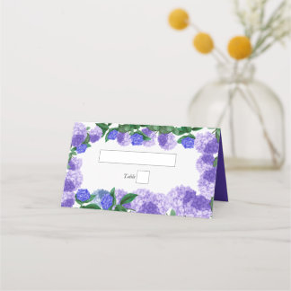 Lila Hydrangea Blommig Grönska Modern Bröllop Placeringskort