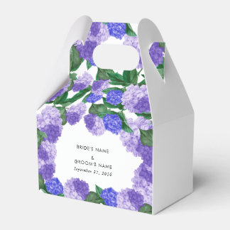 Lila Hydrangea Blommig Grönska Modern Bröllop Presentaskar