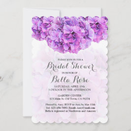 Lila Hydrangea Blommiga Bröllopsfestinladningar Inbjudningar