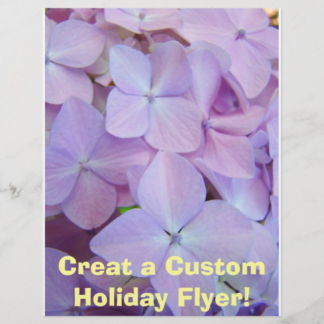 Lila Hydrangea Blommor Högtid Flyer Papper (Framsidan)