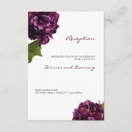 Lila Hydrangea - blomsterkort för mottagning Tilläggskort