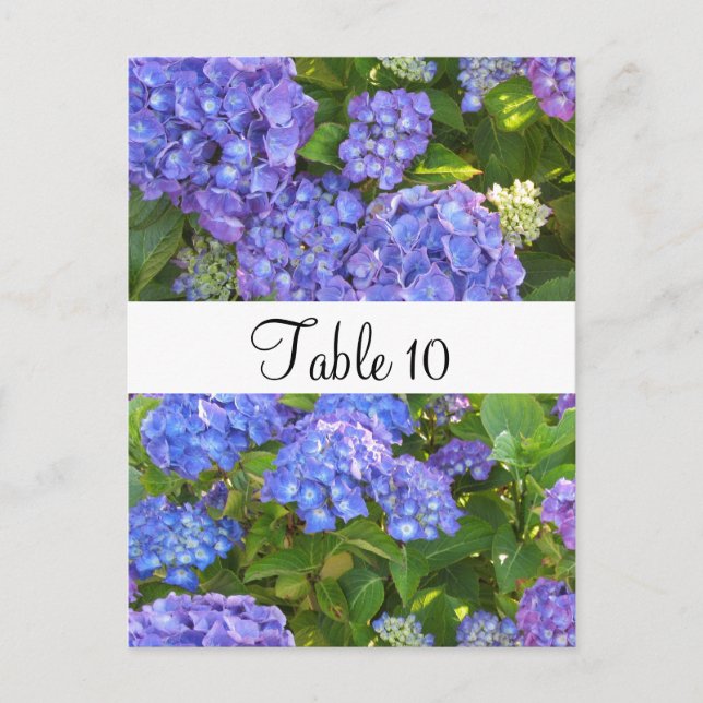 Lila Hydrangea Bordskort för Speciella Tillfällen (Framsida)