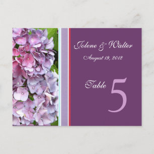 Lila Hydrangea Bordsnummer Card