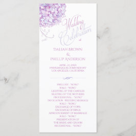 Lila Hydrangea Bouquet Bröllopsprogram Program