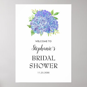 Lila Hydrangea Bouquet Möhippa Välkommen Poster
