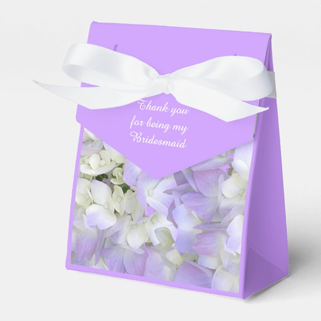 Lila Hydrangea Bridesmaids Tack Gift Box Presentaskar (Framsidan Sidan)