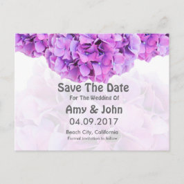 Lila hydrangea bröllop sparad datum hydrangea4 meddelande vykort