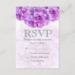 Lila hydrangea bröllops-svarskort OSA kort