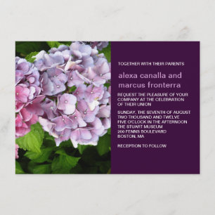 Lila Hydrangea bröllopsinbjudan Inbjudningar