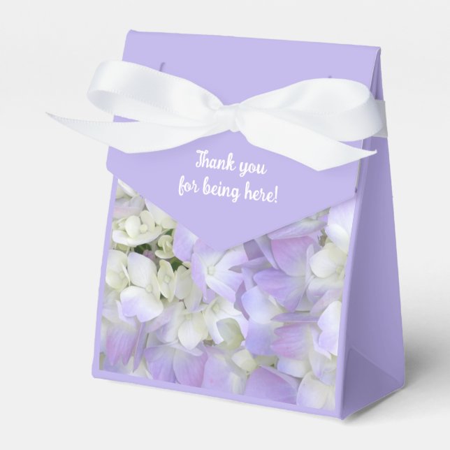 Lila Hydrangea Brudtärnor Tack Gåva Box Presentaskar (Framsidan Sidan)