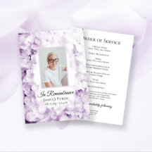 Lila Hydrangea Flowers Funeral Memorial Service