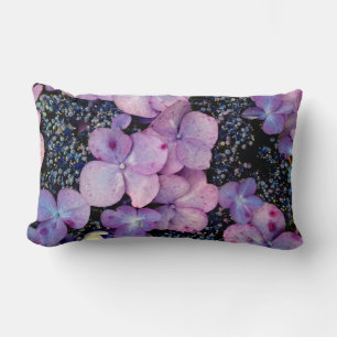Lila Hydrangea Flowers-LUMBAR PILLOW Lumbarkudde