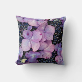 Lila Hydrangea Flowers-SQUARE PILLOW Kudde
