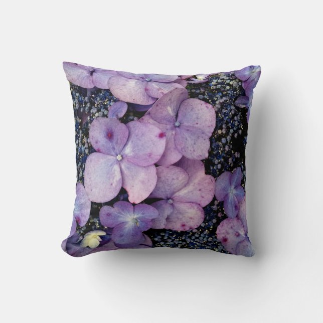 Lila Hydrangea Flowers-SQUARE PILLOW Kudde (Framsida)