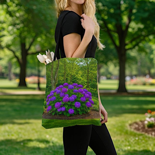 Lila Hydrangea-handväska Tygkasse (Skapare uppladdad)