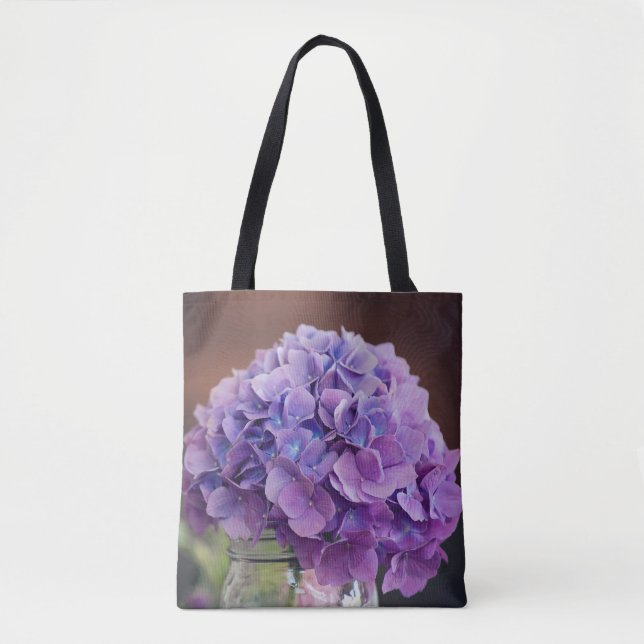 Lila Hydrangea i Mason Burk Photograph Tygkasse (Framsida)
