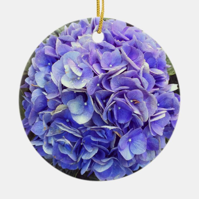 Lila Hydrangea Julgransprydnad Keramik (Framsidan)