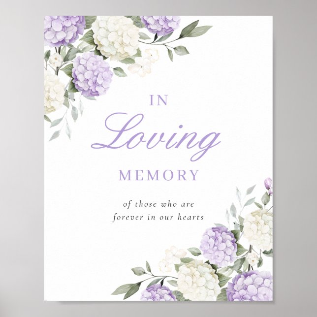 Lila Hydrangea Minnestavla Med Texten In Loving Me Poster (Framsidan)