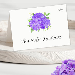Lila Hydrangea Namn Meal Option Placera kort