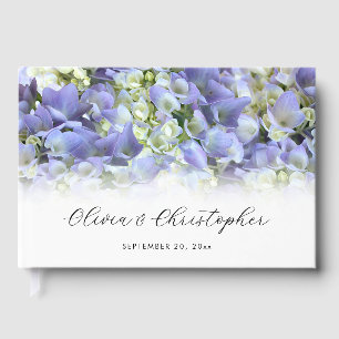 Lila Hydrangea Personlig Bröllop Gästböcker