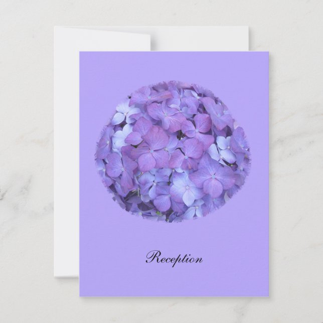 Lila Hydrangea Reception Brölloksinbjudan Inbjudningar (Framsida)