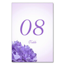 Lila Hydrangea Sea Snäcka Bordsnummer Card