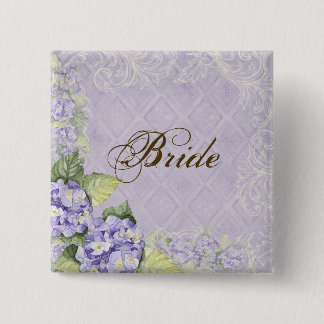 Lila Hydrangea Swirl - Button Brudens sida Knapp