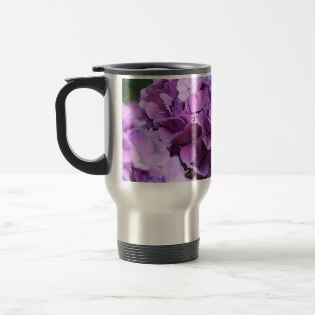 Lila Hydrangea Travel/Commuter Mugg (Vänster)